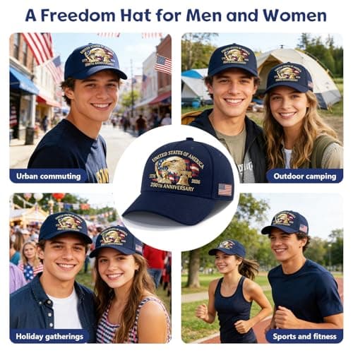 250 Anniversary USA Hat,United States 250th Anniversary Eagles Printing Hat,Adjustable Baseball Cap for Men & Veteran view 6