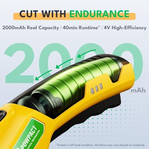 Powpact® High Speed Cardboard Cutter, Cordless Electric Scissors for Cardboard Fabric Carpet, Automatic Electric Box Cutter with Safety Lock - Rechargeable Battery, Heavy Duty Power, Rotary Cutting view 4