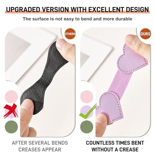 2Pcs Magnetic Leather Bookmarks with Gift Box Heart-Shaped Magnetic Pen Holder Book Marks Clip Gift for Book Lover Readers Cute Bookmark for Women, Purple view 4