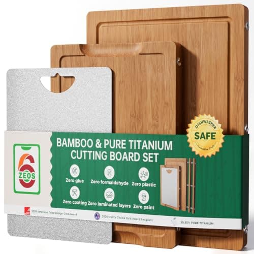 Formaldehyde Free, Glue Free, Bamboo Pure Titanium Cutting Board Set — image 1