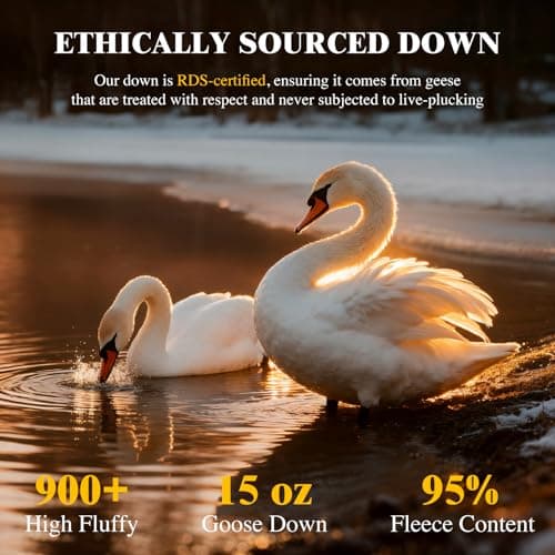 Canadian White Goose Down Queen Size Pillow,600TC Cotton Cover 1PC,20"x30" | Fluffy 900+ loft white goose down, premium 600-thread cotton shell, ergonomic fill eases neck ache for side & back sleepers view 3
