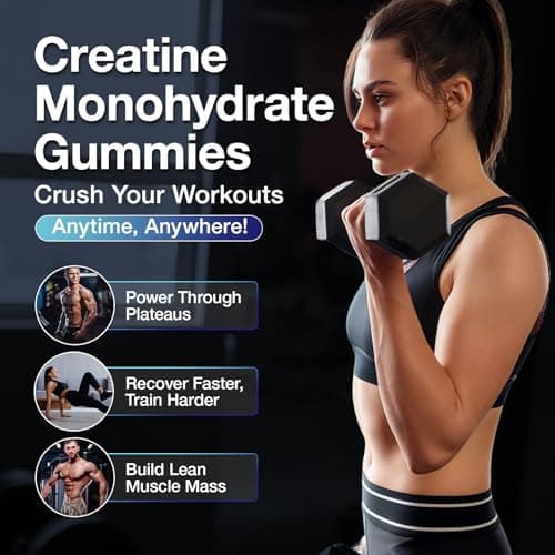 MaxHemp Creatine Gummies for Men & Women - Creatine Monohydrate Gummies 5g, Muscle Builder, Energy Boost & Pre-Workout Supplement, Low Sugar Taurine Chewable Gummy 2 Pack view 2