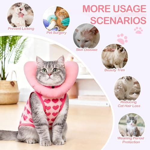 EMUST Recovery Suit for Small Dogs After Surgery, Soft E-Collar Alternative Surgical Wear, Breathable Anti-Licking Post-Op Clothes for Spay, Birth Control & Comfortable Recovery(Heart,L) view 5