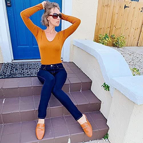 JENN ARDOR Mules for Women Flats Backless Loafers Shoes Slip On Slippers Pointed Toe Low Heel Work Slides Womens Mules Casual Shoes view 4