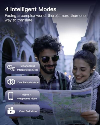 EEXXYZ Ultra Open Ear Earbuds 2026 AI Translation Earbuds Real Time Clip on Earbuds Wireless Bluetooth Audifonos Traductores Inglés Español 50H Playtime Bone Conduction Headphones for Meeting Learning view 3