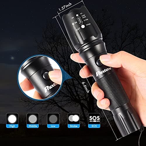 PHIXTON Rechargeable Flashlights High Lumens, USB C Chargeable LED Flashlight, Bright Strong Handheld Flash Lights, Long Lasting, Adjustable Focus, 5 Modes, for Emergencies Hiking Gift view 5