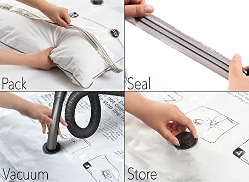 SpaceAid Jumbo Vacuum Storage Bags, Space Saver Sealer Compression Bags for Comforters, Blankets, Pillows, Bedding, Clothes (X-Large 3 Pack) view 3