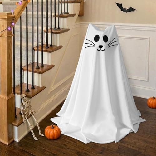 2 Packs Spooky Ghost Halloween Cat Decor Indoor for Birthday Party view 3