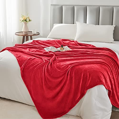 BEDELITE Fleece Blanket Red Throw Blanket for Couch & Bed, Luxury Plush Cozy Fuzzy Blanket 50" x 60", Super Soft Warm Lightweight Throw Blanket for Travel Camping view 6