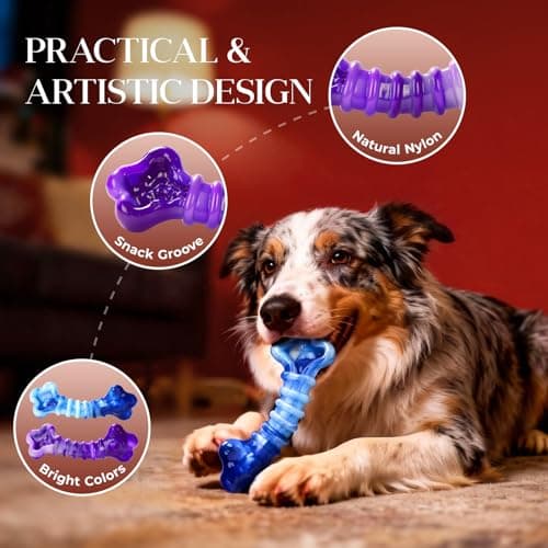 Kseroo Indestructible Dog Toys for Aggressive Chewers: 2-Pack Tough Chew Toy for Large Dogs, Heavy Duty Long-Lasting Dog Bones for Large Breed, Dog Toys to Keep Them Busy view 5