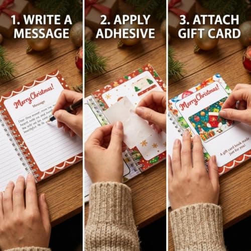 Christmas Gift Card Books, 4 Pack Spiral Bound Holiday Gift Card Holders view 6