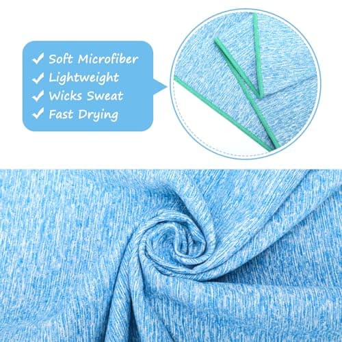 KISS QUEEN 6 Pack Sweat Towels for Men Women Working Out Lightweight Quick-Dry Microfiber Gym Towel for Running Fitness Yoga Tennis Riding Hiking Exercise Fishing(6 Pack(Blue)) view 4