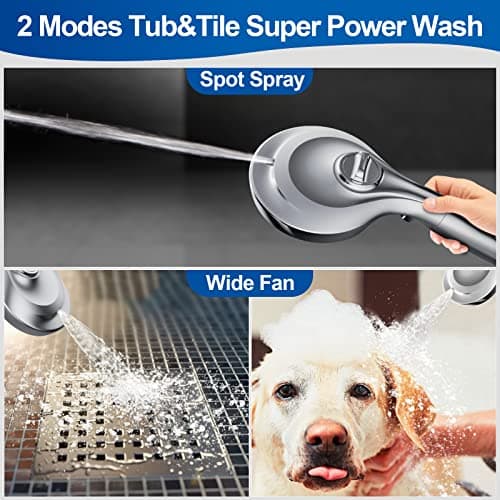 High Pressure 10-mode Detachable Shower Head with Handheld, Showerhead with ON/OFF Pause Switch, 15 Stage Water Softener Filters for Hard Water Remove Chlorine, Meet cUPC and CEC Certification view 3