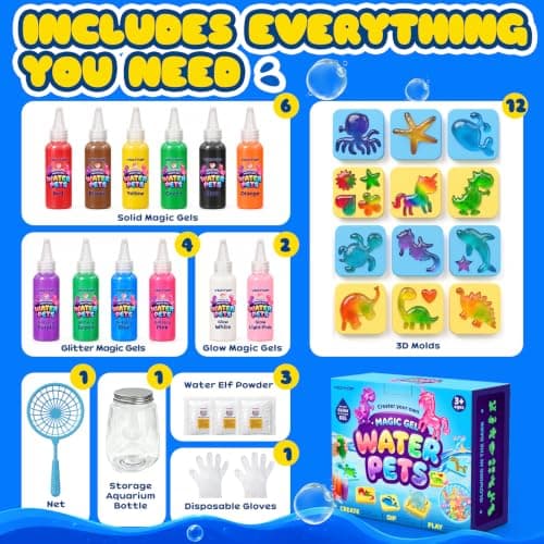 Magic Water Elf Toy Kit, DIY Squishy Maker Craft Kit for Kids Ages 4-12 | Make Your Own Water Pets Toys, Arts and Crafts Kit for Kids, Christmas Birthday Gifts for 4 5 6 7 8-12 Year Old Girls Boys view 3