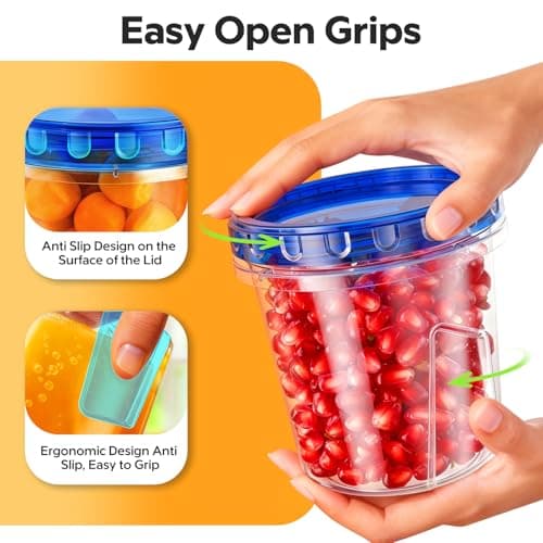 Freezer Storage Containers, [6 Pack-24 Oz] Airtight Plastic Food Storage Containers with Twist Top Lids, Soup, Meal Prep Containers | BPA Free | Stackable | Leakproof | Microwave/Dishwasher Safe view 4