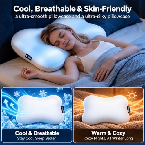Cervical Neck Pillow, Memory Foam Pillows for Side/Back/Stomach Sleepers view 4