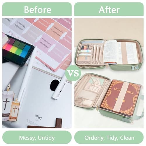 Bible Bag Cover Case for Women Study Supplies Kit Church Book Holder view 6