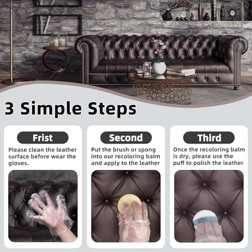 Malydyox Leather Recoloring Balm, 10 oz Leather Color Restorer Conditioner, Leather Color Repair Patch, Leather Restorer for Couches, Leather Color Repair Kits for Furniture, Sofa (Dark Brown) view 5