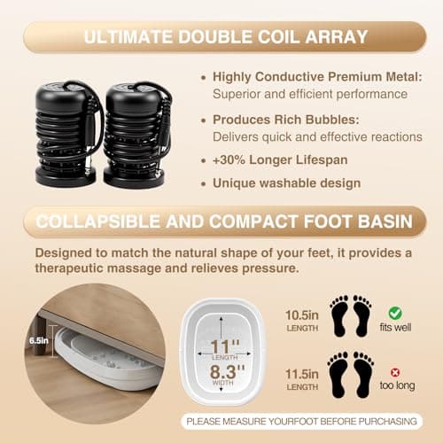 Ionic Foot Bath Detox Machine,Foot Detox Foot Bath Soak Tub with 2 Arrays,80 Disposable Foot Spa Liners,Detox Sea Salt,Folding Foot Spa Bucket,Home Salon-Level Foot Soaking Tub view 4