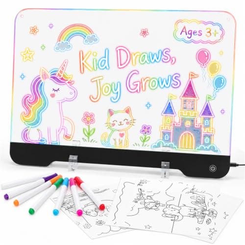 WELLOKB LED Drawing Board for Kids, 13.8''×10'' Reusable LED Writing Board — image 1