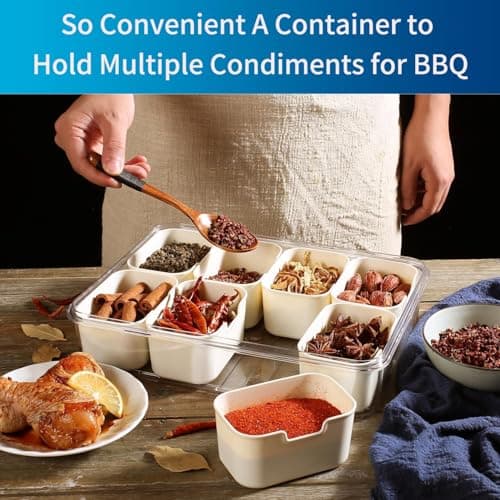 Pure Future 8-Compartment Snackle Box with Handle | Divided Snack Tray | with Lid, Charcuterie Organizer Container for Travel, Beach, Picnic, Party, Movie Night, BPA-Free, Dishwasher Safe Inner Bins view 3