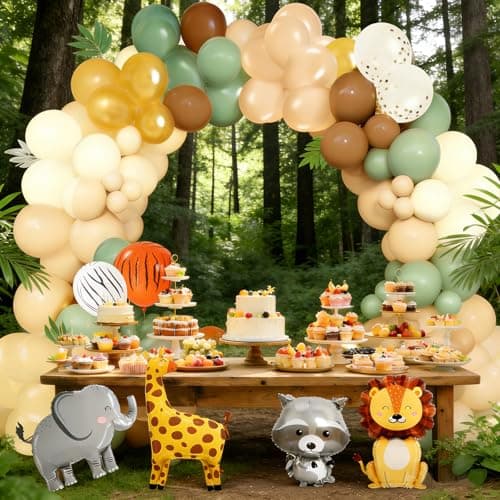 Tropical Jungle Animal Theme Birthday Party Balloon Decorations Kit，Ideal for Safari Adventure Birthday Parties, Kids Theme Decorations, Zoo Theme Parties, and Outdoor Adventure Party Decor view 6