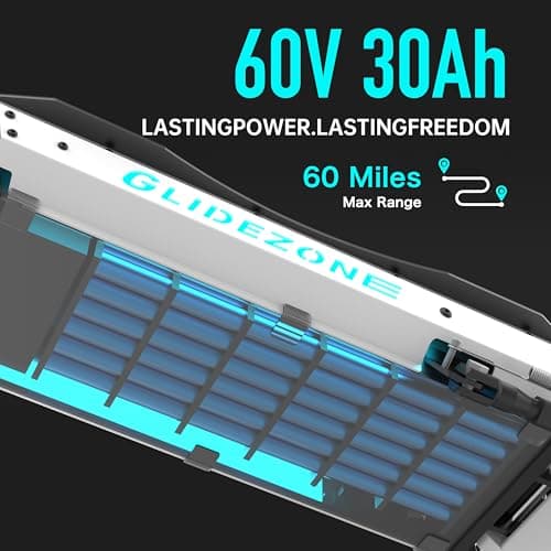 GD83 Off-Road Electric Scooter for Adults, 5600W Dual Motor, 60V 30Ah, Up to 50 MPH, 60 Miles Long Range, 11" Pneumatic Tires, Foldable Commuter E-Scooter view 4