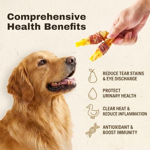 PETPHABET Duck Wrapped Sweet Potato Pear Dog Treats - Healthy Jerky Dog Chews, Rawhide Free Training Treats for Small, Medium, Large Dogs, Soft Snacks High Protein & Low Fat, Easy to Digest, 14oz view 7