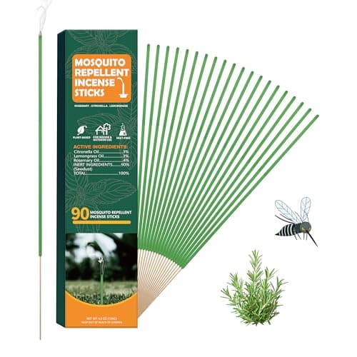 90 pcs Citronella Mosquito Repellent Incense Sticks, Deet Free Mosquito Repellent Outdoor Patio, Natural Essential Oil Mosquito Barrier for Patio, Indoor, Camping, Fishing view 1