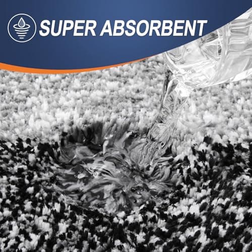 OLANLY Bathroom Rugs Sets 3 Piece, Soft Absorbent Microfiber Bath Mats and U-Shaped Contour Toilet Rug, Plush Shaggy Bath Mat Set for Bathroom (30"x20"+24"x16"+24"x20", Black) view 5