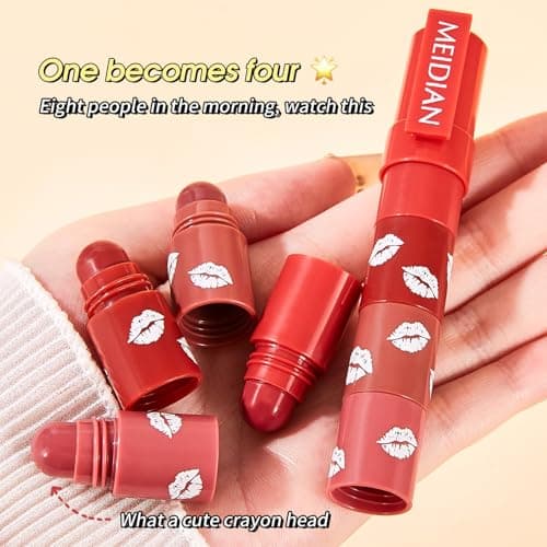 ADMD 4-in-1 Gentle Velvet Lipstick Pen | Misty Matte Lipstick & Liner All in One Waterproof, Long-Lasting Lip Crayon with 4 Random Colors view 3