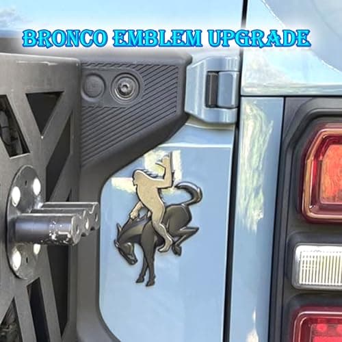 Bronco Sasquatch Emblem Overlay Decal, 3x4 Inch, Black Metallic, Weather-Resistant 3M Adhesive, 2021-2025 Models (Black Metallic, Shaka Sign & Horse Set) view 5