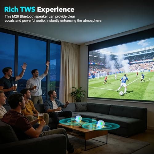 RZLCCL Soccer Ball Shaped Speaker, Portable Wireless Speaker with LED Light, IPX6 Waterproof, 5W Stereo, TWS Pairing, Suitable for Outdoor Travel Speakers for Sports Fans - White view 3