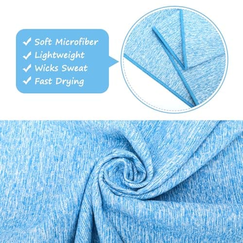 KISS QUEEN 3 Pack Microfiber Gym Towel Quick Dry Sweat Towels Women Men Lightweight Running Cycling Fitness Hiking Tennis Exercise Outdoor Sports Towel(3 Pack(Blue)) view 4
