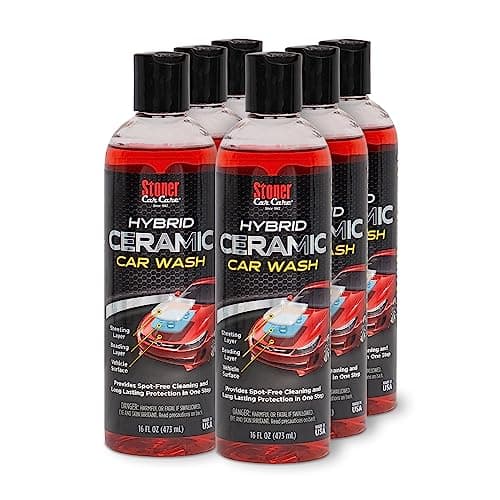 Stoner Car Care 91213-6PK Hybrid Ceramic Car Wash Soap – SiO₂ Technology for a Silky Smooth Shine, Dual Layer Protectant for Cars, Motorcycles, and Trucks, Cherry Scent – 16 fl oz (Pack of 6)