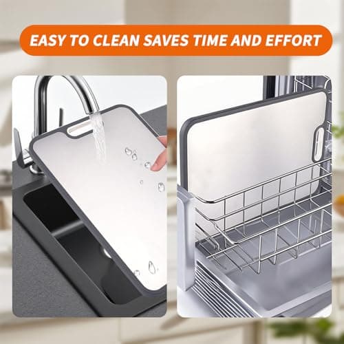 Cutting Board for Kitchen, Cutting Board Double Sided Food Grade, Pure Titanium and Wheat Straw PP Non-slip durable and easy to clean (Large) view 6