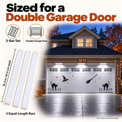 3-in-1 Garage Door LED Christmas Lights for 7x16FT Garage Door Christmas Covers, Plug-in & Easy to Install, Warm White Light for Decorations, Magnets & Banners (Cover Not Included) view 5