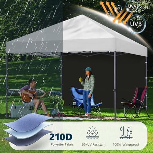 MASTERCANOPY 12x12ft Canopy SunWall Instant Canopy SideWall for Pop Up Canopy Tent Gazebos, UV Protection Sidewall Only, Spliceable (1 Pack, Black) view 4
