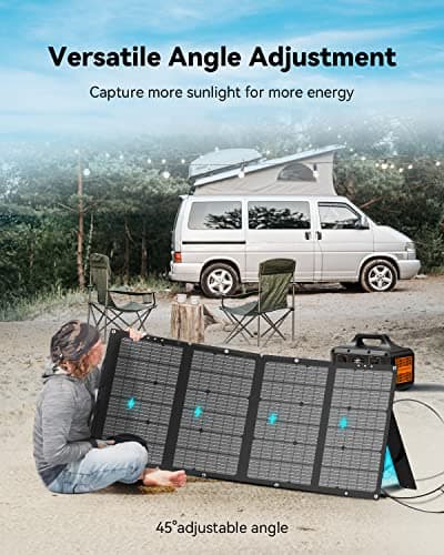 120W Portable Solar Panel, High 22% Efficiency ETFE Foldable Solar Panel Charger with Carry Case, IP65 Waterproof, MC4 Output for Power Station RV Camping Off Grid view 7