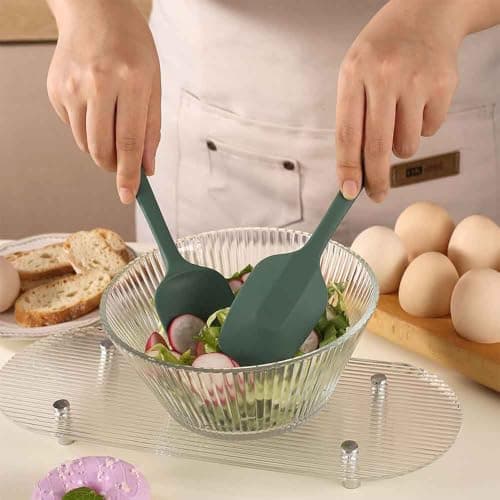 Silicone Spatula Set of 5-600°F Heat Resistant Kitchen Scraper Spatulas, Strong Steel Core and One-Pieces Seamless Design, Great for Cooking Mixing & Baking - BPA Free & Dishwasher Safe (green) view 2