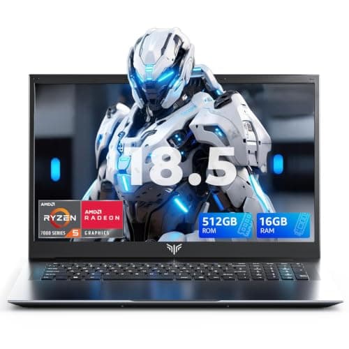 18.5 Inch Gaming Laptop with 7000 mAh Battery,AMD Ryzen 7430U UP to 4.3GHz | AMD Radeon RX Vega 7,16GB DDR4 RAM 512GB SSD,WiFi 6,Type-C,2026 Windows 11 Laptops Computer for Business Office Student — image 1