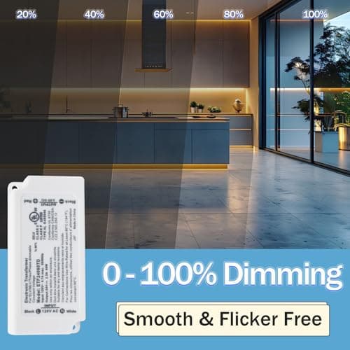 Hanbaak 60W Dimmable LED Driver, Electronic Transformer, 120V AC to 24V DC Power Supply for LED Strip Light, Low Voltage Lighting Project, Compatible with Lutron Leviton Dimmers, UL Listed, Class 2 view 4