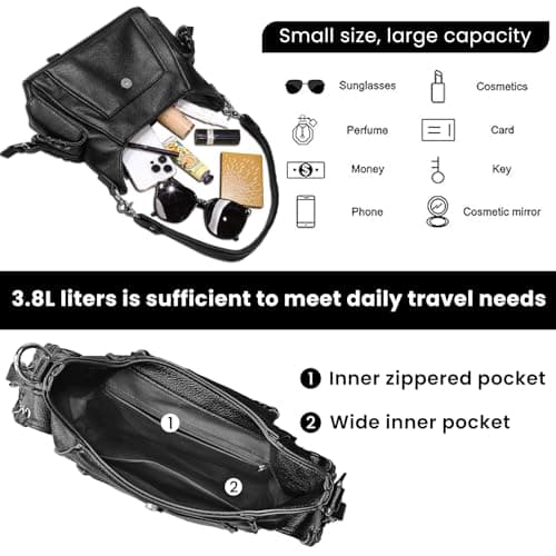 Women Mini Tote Bags City Tote Shoulder Boho Vegan Leather Hobo With Straps view 3
