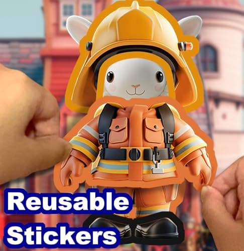 Dino Fun Animal Dress-up Sticker Book for Kids, Reusable Sticker Book for Toddlers 2-4 Years,12 Animals+Over 200 Cloths & Accessories,Sticker Dress up - Removable Sticker Activity Book for Girls view 4