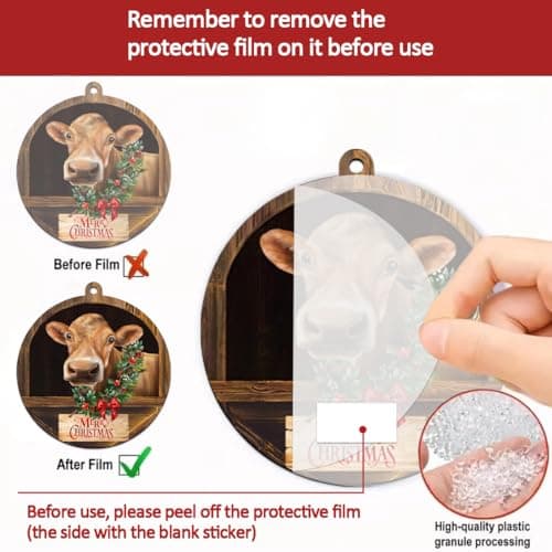 Cow Christmas Ornaments 2026, Brown Cow Ornaments for Christmas Tree, Farmhouse Christmas Ornaments, Farm Animal Christmas Ornaments, Jersey C ow Ornament view 5