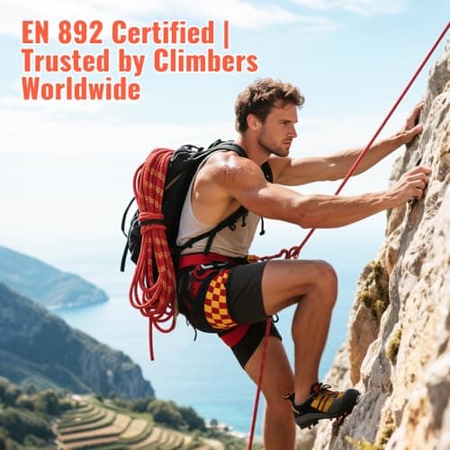 Keepark 10.5mm 1/2 Inch Static Climbing Rope - 32FT to 150FT - 9000lbs Arborist Tree Rope, Heavy Duty Rappelling Rope for Adults & Kids Rock Climbing, Fire Rescue, Escape, Caving, Sailing & Swing view 5