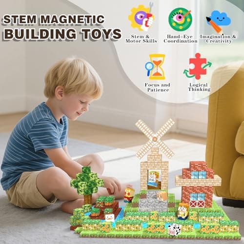 Rurvale Magnetic Blocks 1 Inch - 150PCS, Magnet Building Cubes, Preschool Montessori STEM Learning Sensory Toys for 3+ Year Old Boys Girls Birthday Gift, Toys for Kids Aged 3 4 6 7 8 9 10+ view 5