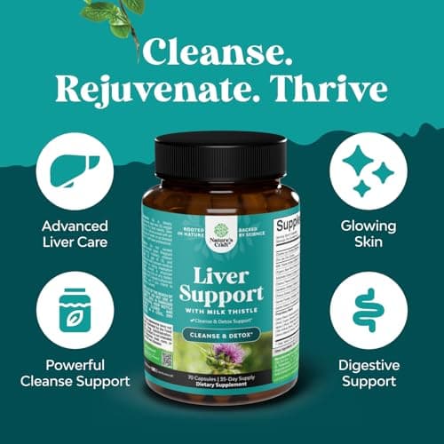 Liver Cleanse Detox & Repair - Milk Thistle Supplement for Digestion & Immune Health - Ginger Root, Choline & Dandelion Root - Herbal Liver Support with Silymarin, Beetroot & Artichoke - 70 Count view 5