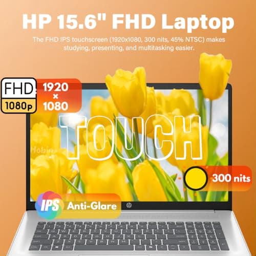 HP 15.6" FHD Touchscreen Laptop, AMD Ryzen 5 7530U, 32GB RAM, 1TB SSD | Backlit Keyboard with Numeric Keypad, Fast Charge, Windows 11 Pro, Lightweight Business Laptop for Home Work & Study view 5