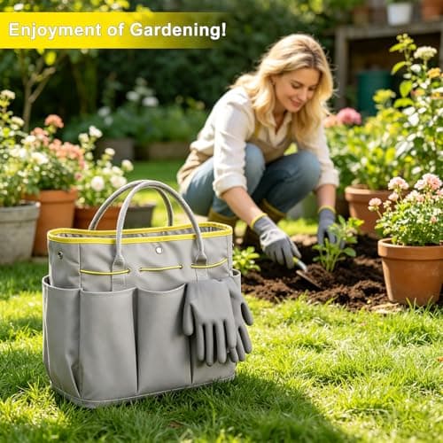 Garden Tool Set, Carsolt 10 Piece Stainless Steel Heavy Duty Gardening Tool Set for Digging Planting Pruning Gardening Kit with Durable Bag Gloves Gift Box Ideal Garden Gifts for Women Men view 2